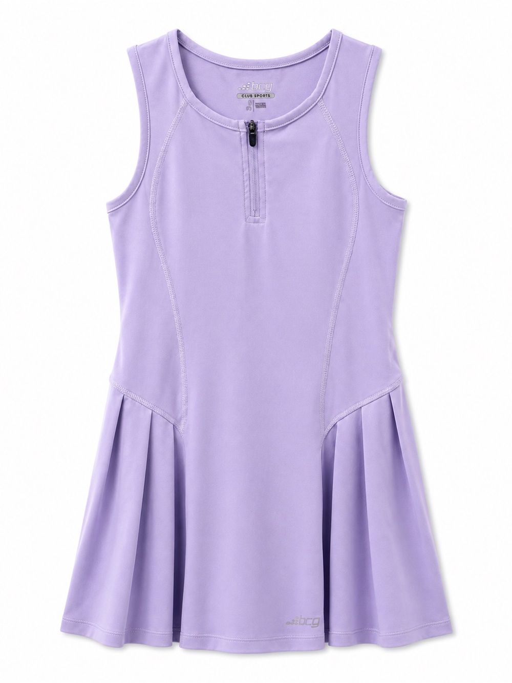 bcg Lavender Sleeveless Zip-Front Athletic Dress